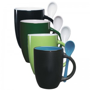 Tasse en céramique couleur personnalisée, avec cuillère à cuillère à vendre